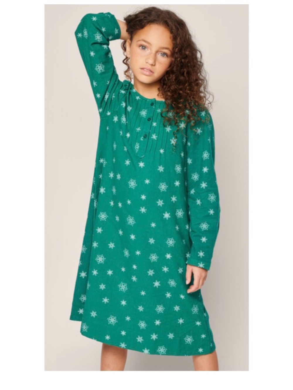 NWT Petite Plume Girls' Teal Snowflake Nightgown green sleeping dress 2T toddler